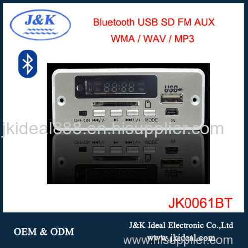 J&K factory 5v/12v mp3 amplifier usb fm bluetooth decoder module