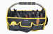 black and yellow tool bag with metal handle