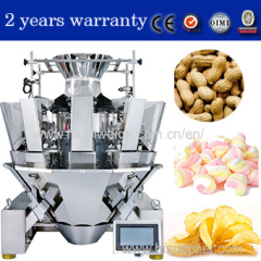 food processing industry packaging machine with combination weigher for candy chip nuts