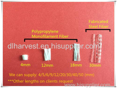 Polypropylene fiber for concrete