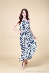 Viscose Womens Casual Printed Dresses/Maxi Dress/long dress/daily dress
