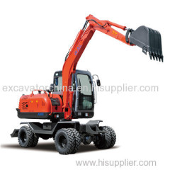 China manufacturer JingGong 6 ton best small hydraulic wheel excavator for sale with auto transmission