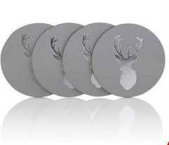 Round absorbant paper coasters with printed log