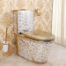 Luxury golden bathroom siphoinc flushing one piece toilet