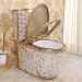 Luxury golden bathroom siphoinc flushing one piece toilet