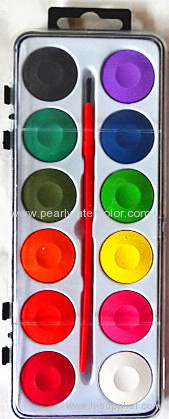 12 colors watercolor paint set with drawing brush