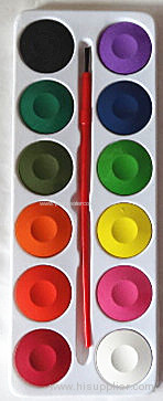 12 colors watercolor paint set with drawing brush