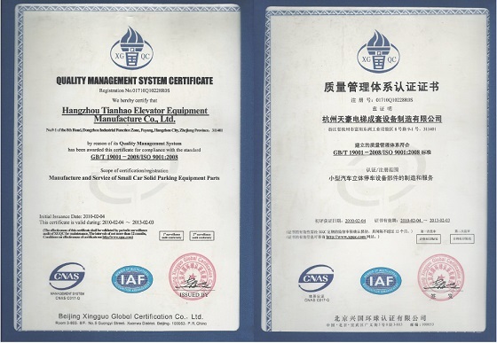 Quality Management System Certificate