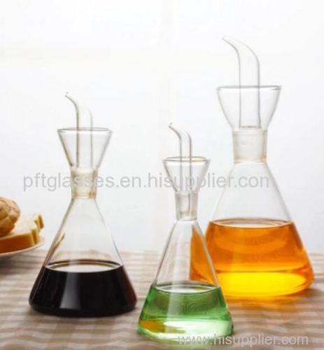 Pure hand blown Glass Cruet for oil and vinegar storage