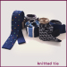 blue custom made woven polyester necktie