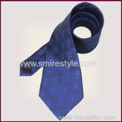 blue custom made woven polyester necktie