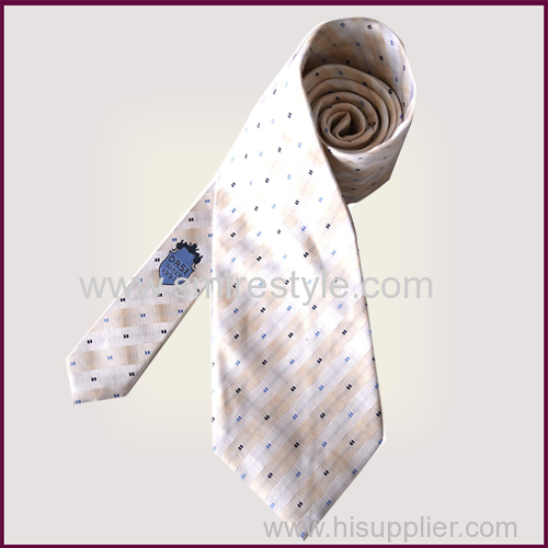 Latest Fashion custom Made Silk White Necktie