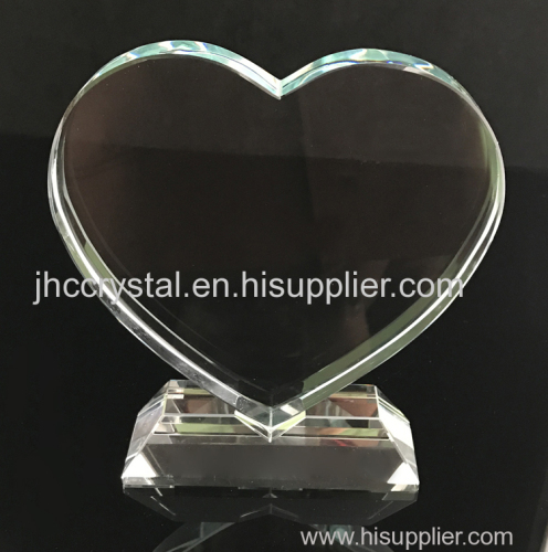 Heart Shaped Jade Glass Souvenir Crystal Glass Gifts