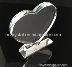 Heart Shaped Jade Glass Souvenir Crystal Glass Gifts