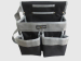 black and gray tool fanny pack with pop open design