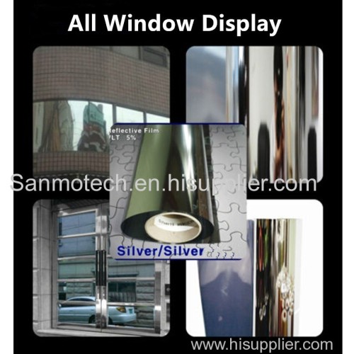 New Fashion Style Silver VLT 15% Reflex Solar Film/Tint/Window/1.5Mil/2PLY/Safety for All Window Display