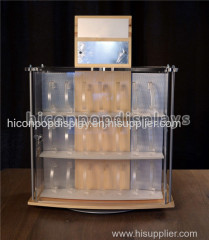 Double Sided Wood Acrylic Rotating Commercial Watch Display Showcase