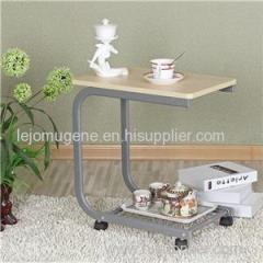 China Cheap Flat Pack Simple Furniture Living Room Rectangle Wooden And Steel Movable Sofa Tables With Wheels