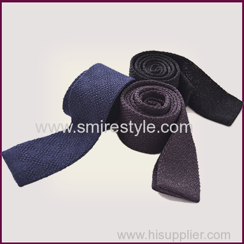 Fashion Metallic Yarn Nylon and Viscose Mixed Hand Knitted Tie