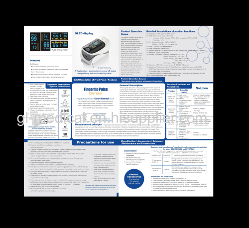 Digital Blood Oxygen and Pulse Sensor Meter Finger Pulse Oximeter