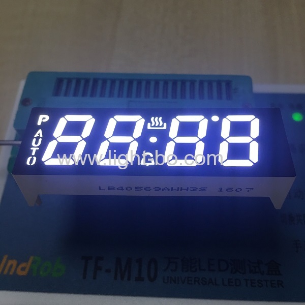 conception personnalisée écrans LED blancs purs à 4 chiffres de 0,56" à 7 segments pour le contrôle des minuteries de four numériques multifonctions