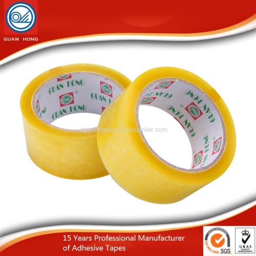 China supplier free sample yellowish clear bopp packing adhesive tape