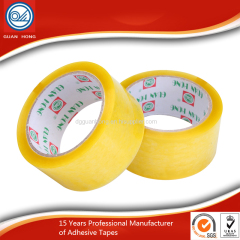 China supplier free sample yellowish clear bopp packing adhesive tape