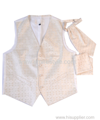 Durable eco Friendly 100% Silk Fabric Vest and bow tie set