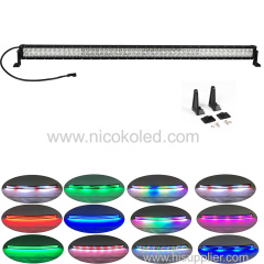 300W 52" Straight Led Outdoor light bar with Chaser RGB Halo