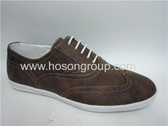 Brown color PU leather mens casual shoes