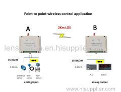 LS-RAI04 Wireless analog RTU 4-20mA wireless analog input 4AO 2km wireless control sensor data wireless transmission