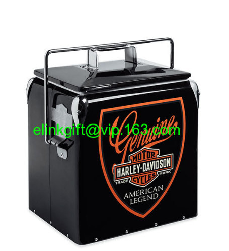 13L 17L Retro Steel Cooler Box with Bottle Opener metal ice chest cooler