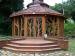 Russian solid wood square wooden gazebo