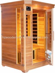 wooden dry sauna room