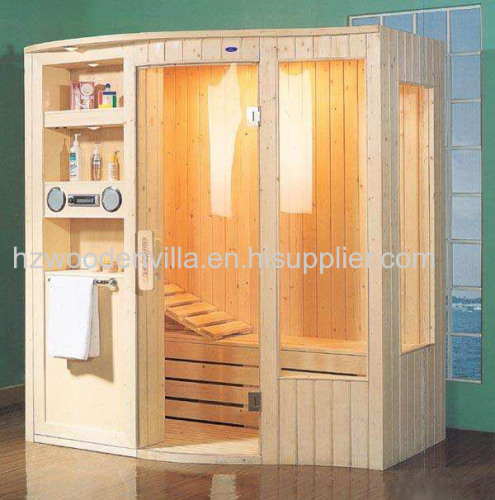 traditional wooden sauna room