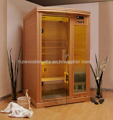 solid wood hemlock far infrared sauna room