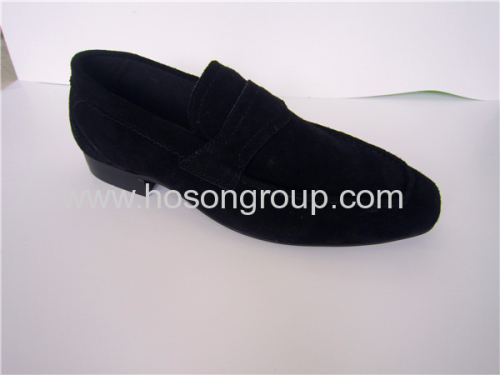 Black suede mens casual shoes