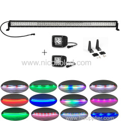 300w 52" straight led light bar foglights for driving chasing halo+2xpods halo