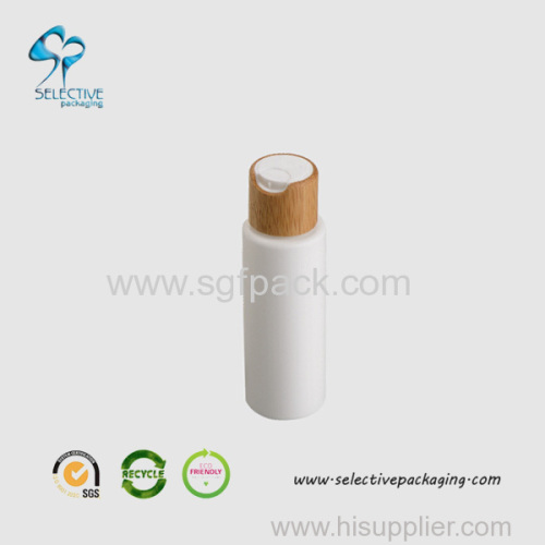 100ml PE white bottle bamboo cosmetics packaging