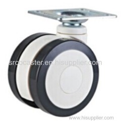 European Double Ball Bearing Plastic Twin wheels Medical Caster