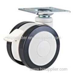 European Double Ball Bearing Plastic Twin wheels Medical Caster