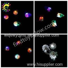 Various Shapes LED Lighted Flashing Soft Squishy Jelly Crystal Rings In Assorted Colors