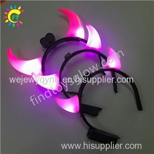 LED Bright Light Up Devil Horns Headband For Halloween Party Favors