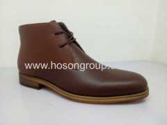 Brown leather mens lace ankle boots