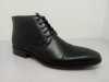 PU leather lace mens shoes black