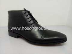 PU leather lace mens office shoes black