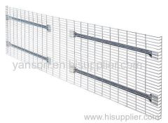 Warehouse storage wire mesh decking used over 4 beams