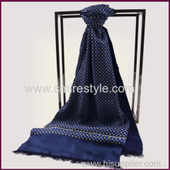 Hot Sale Silk and Wool Long Size Print Double Sided 100% Silk Shawl