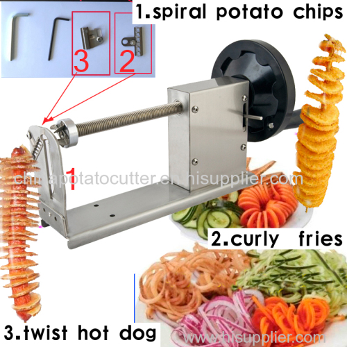 3 In 1 Electric Hot Dog Tornado Twister Spiral Potato Cutter Curly