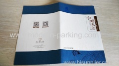 thin grid paper cover saddle stitched brochure printing